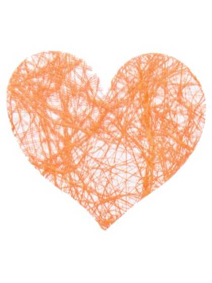 SACHET 100 COEURS ROMANCE A DISPERSER ORANGE 4CM