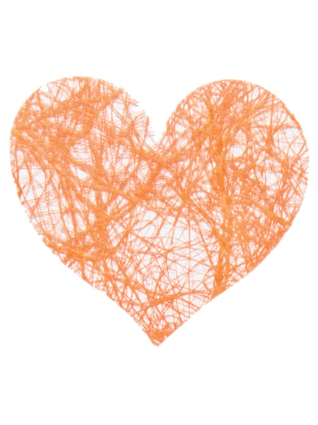 SACHET 100 COEURS ROMANCE A DISPERSER ORANGE 4CM