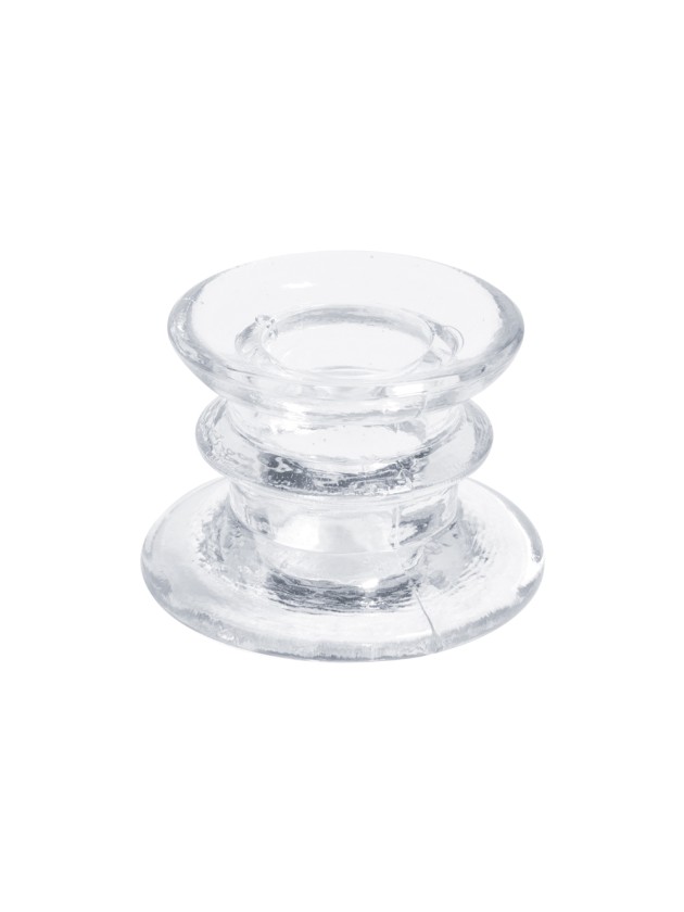 TRANSLUCENT GLASS CANDLE HOLDER DIA 6CM X 4CM