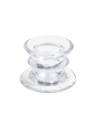 TRANSLUCENT GLASS CANDLE HOLDER DIA 6CM X 4CM