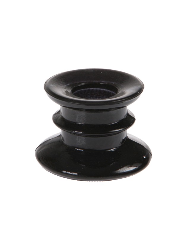 BLACK GLASS CANDLE HOLDER DIA 6CM X 4CM