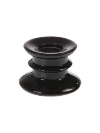 BLACK GLASS CANDLE HOLDER DIA 6CM X 4CM