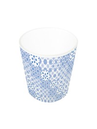 BLUE SQUARES CANDLE HOLDER DIA 5.6CM X 6.8CM