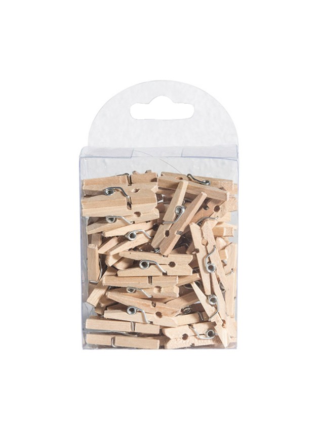 BOX 50 MINI KLAMMERN LEINENGE 2.5CM