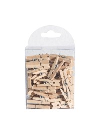 BOX 50 MINI KLAMMERN LEINENGE 2.5CM