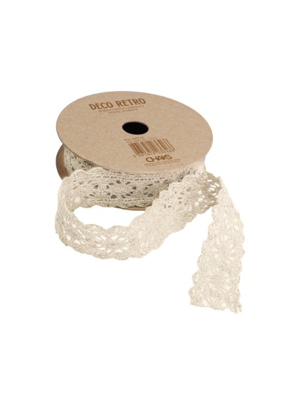 BAND BAUMWOLLE SPITZE ELFENBEIN 2CM X 2M
