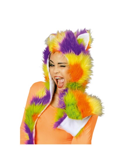 BONNET EN PELUCHE MULTICOLORE TU