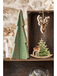 SAPIN 3D EFFET VIEILLI VERT 16CM X 16CM X 33.5CM