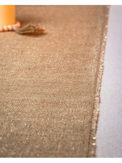 CHEMIN DE TABLE JUTE FIL D’OR 29CM X 3M