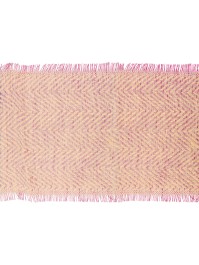JUTE TABLE RUNNER NATURAL/PINK HERRINGBONE 29CM X 3M
