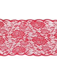 CHEMIN DE TABLE DENTELLE ROSE ROUGE 17CM X 5M