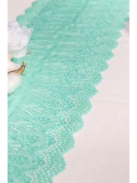 CHEMIN DE TABLE DENTELLE PERSAN VERT D’EAU 18CM X 5M