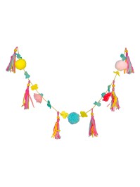 GUIRLANDE POMPONS MULTICOLORES 145CM
