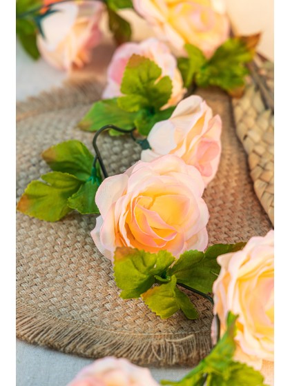 GUIRLANDE ROSES ROSE 220CM