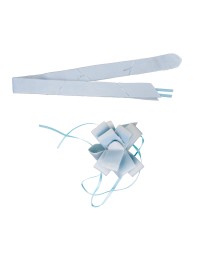 BAG OF 2 VELVET PASTEL BLUE BOWS 4.7CM X 1.8CM