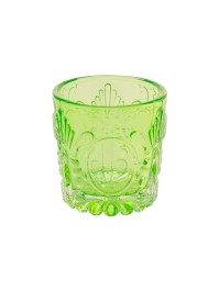 LIME GREE ART DECO CANDLEHOLDER DIA 5.6CM X 5.7CM