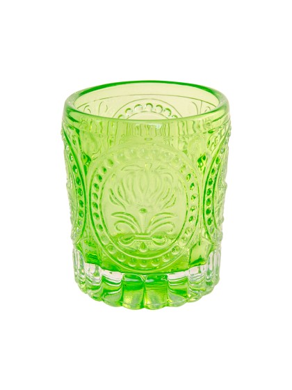 KERZENHALTER ART DEKO GRÜN LIME DIA 6.7CM X 7.8CM