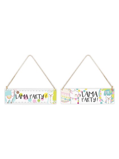 SCHILD HOLZ LAMA PARTY 2 SORT. 34CM X 0.5CM X 10CM