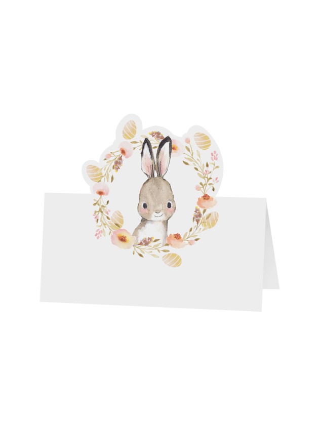 SET 6 MARQUE-PLACES PAQUES 8CM X 8CM
