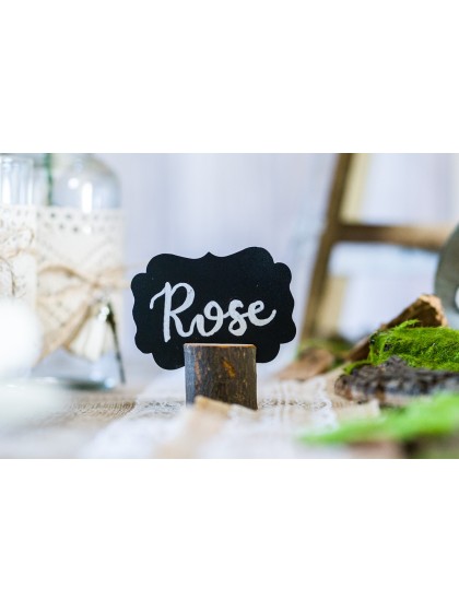 SET 9 WOODEN TABLE PLACE HOLDERS DIA 3.5CM X 3.2CM