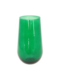 VASE VERRE TRANSPARENT VERT DIA 12.5CM X 22.5CM