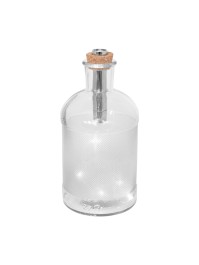 BOUTEILLE TRANSPARENTE 5 LEDS DIA 10.3CM X 22CM