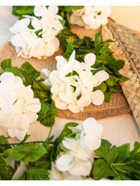 WHITE HYDRANGEA GARLAND 220CM