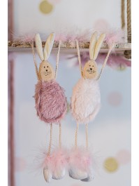 PLUSH DECO RABBIT - 2 ASS 6CM X 2.5CM X 27CM