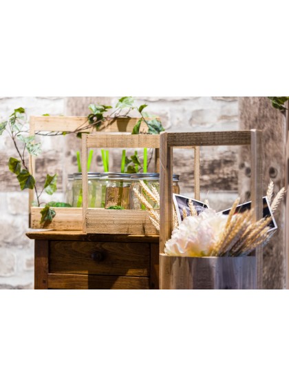 SET 2 SUPPORTS HOLZ MIT HENKEL 32CM X 25CM X 30CM/ 26CM X 18CM X 24CM