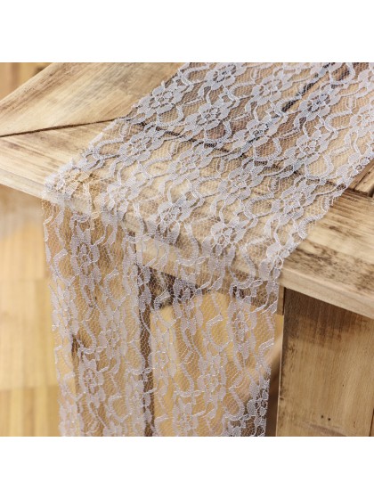 3 CHEMINS DE TABLE DENTELLE GRIS CLAIR 19CM X 3.1M