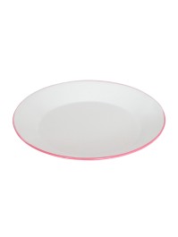 TELLER METALL DEKO BLANC/ROSE DIA 25CM X 2.5CM HT