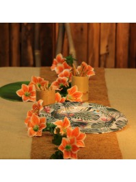TROPICAL DECO METAL PLATE DIA 33CM X 1.5CM