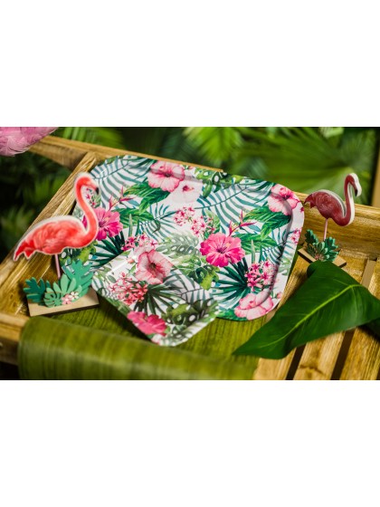 TROPICAL FLOWERS DECO RECTANGULAR TRAY 34CM X 23CM X 1.5CM
