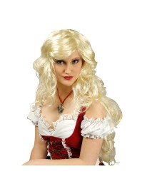 WIG HEAD OF CURLS BLOND 
