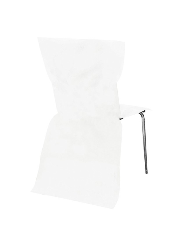 6 HOUSSES DE CHAISE INTISSE BLANC 