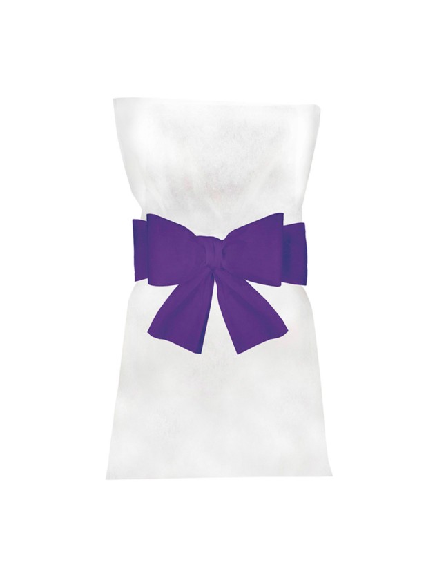 6 NOEUDS POUR HOUSSE DE CHAISE VIOLET 19CM X 3M
