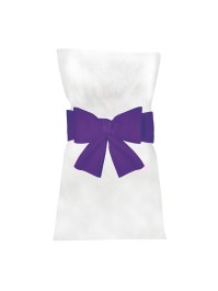 6 NOEUDS POUR HOUSSE DE CHAISE VIOLET 19CM X 3M