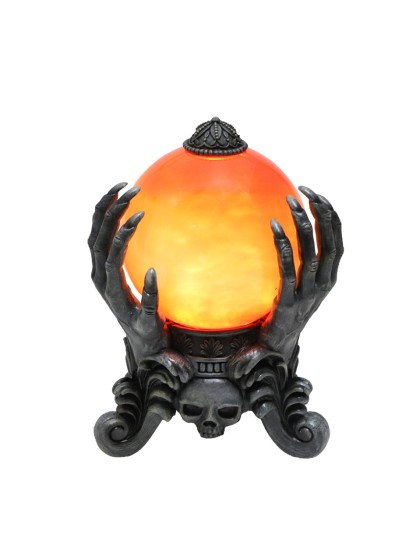 KRISTALLKUGEL HALLOWEEN ORENGEL FEU MIT HÄNDE 13 X 14.8 X 22CM