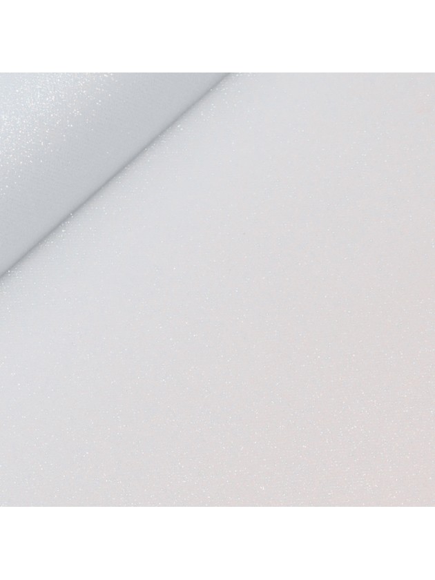 CHEMIN DE TABLE PAILLETTES PREMIUM BLANC IRISE 30CM X 5M