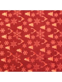 CHEMIN DE TABLE VELOURS XMAS ICONS ROUGE / ROUGE METAL 28CM X 3M