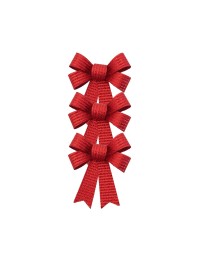 SET 3 SHINY RED BOWS 10CM X 12.7CM