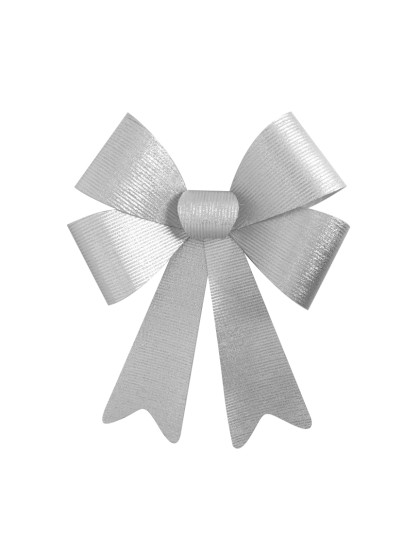 1 SHINY SILVER BOW 36.5CM X 50.8CM