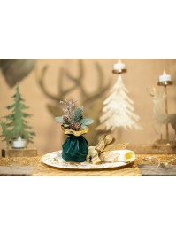 2 BRANCHES HIVER SUR CARTE 8CM X 14CM
