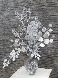 MATT SILVER ALLIUM BRANCH 76CM