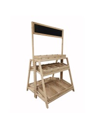 PRESENTOIR DOUBLE 3 NIVEAUX AV ARDOISE 74CM X 69CM X 130CM