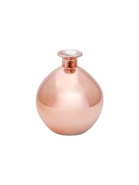 VASE BOULE ROSE GOLD METAL DIA 12.5CM X 14.5CM