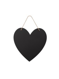 3 BLACK PAPER SLATES HEART SHAPE W/ JUTE ROPE 30CM X 30CM