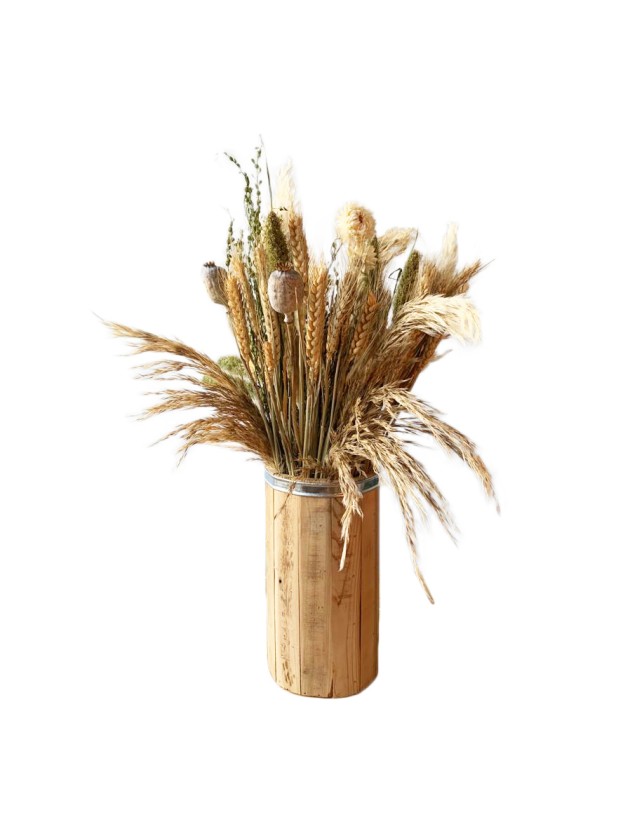  FLORALE NATUR 17 - TOPF HOLZ DIA 15CM X 55CM HT