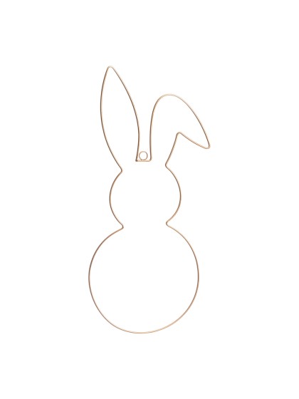 GOLDEN METAL RABBIT TO HANG 25CM X 0.4CM X 59CM