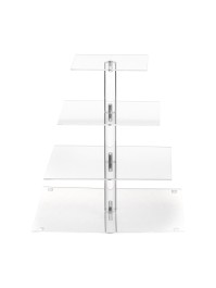 PRESENTOIR A COCKTAIL PLEXI 4 NIVEAUX CARRES 30CM X 30CM X 32CM